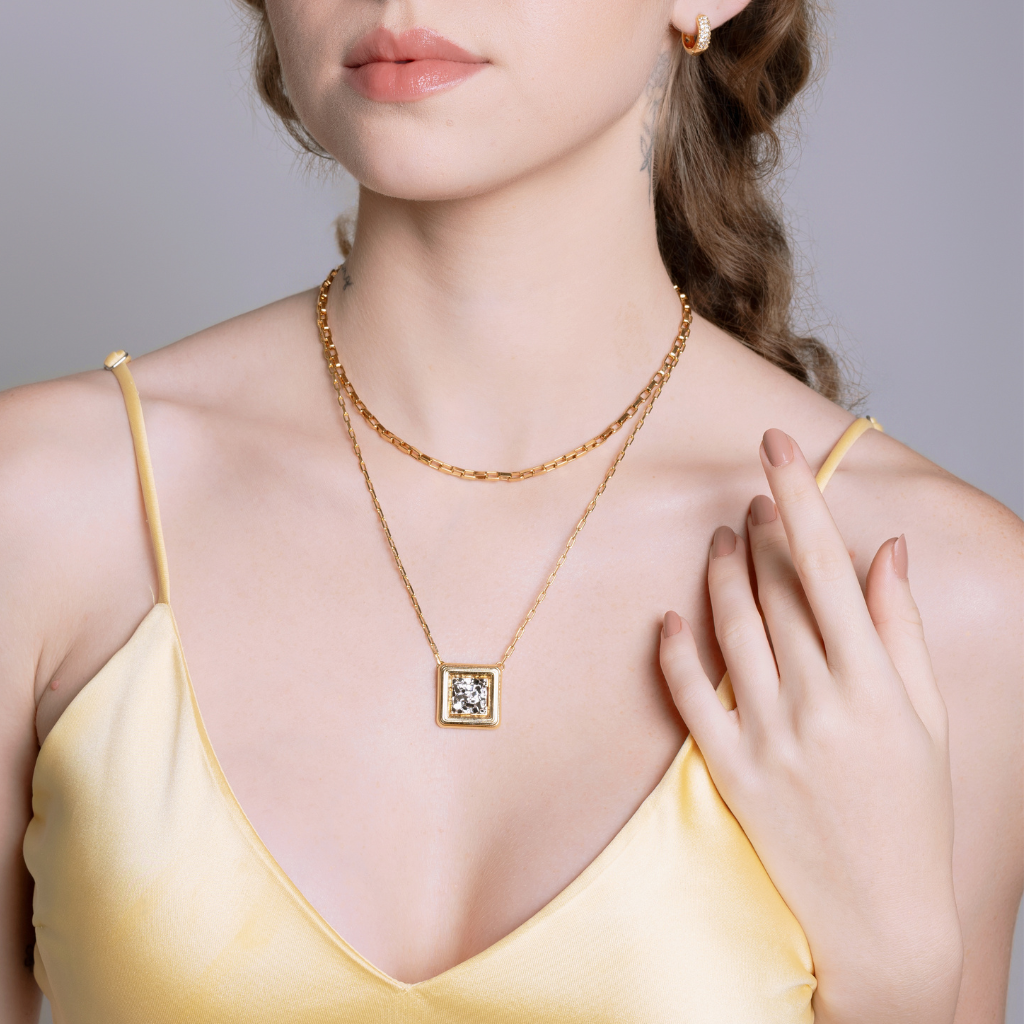 Colar de Corrente Aura Banhado a Ouro 18K