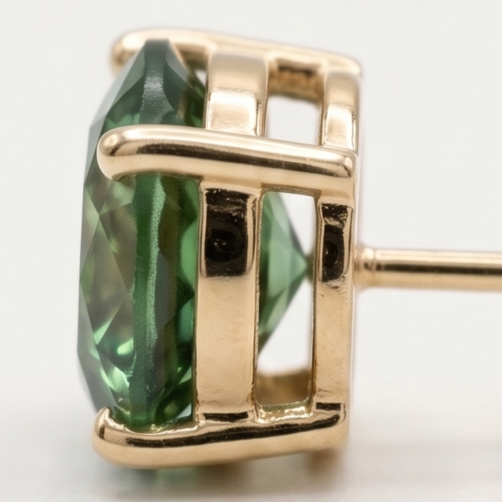 Brinco Zircônia Green em Ouro 18K