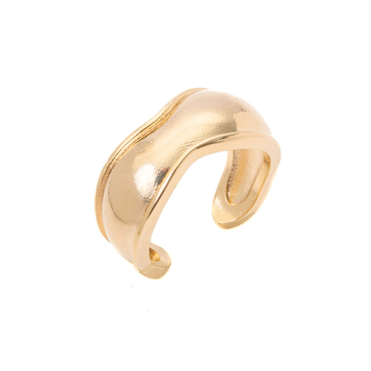 Anel Voltas Aura Regulável com Banho em Ouro 18k