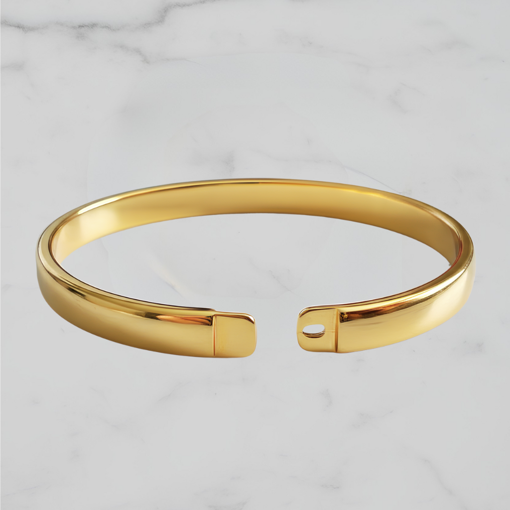 Bracelete Liso Aura Banhada a Ouro 18K