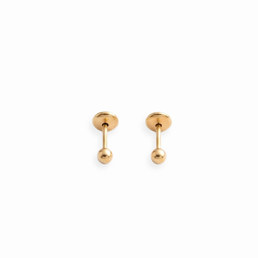Brinco Segundo Furo Bolinha Banhado a Ouro 18K
