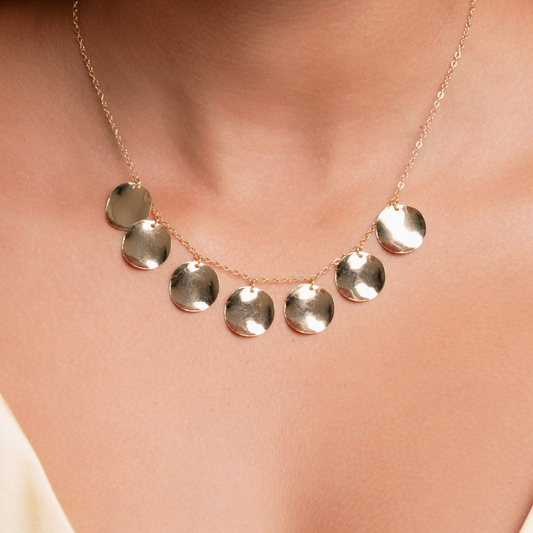 Colar Medalhas Aura Banhado a Ouro 18K