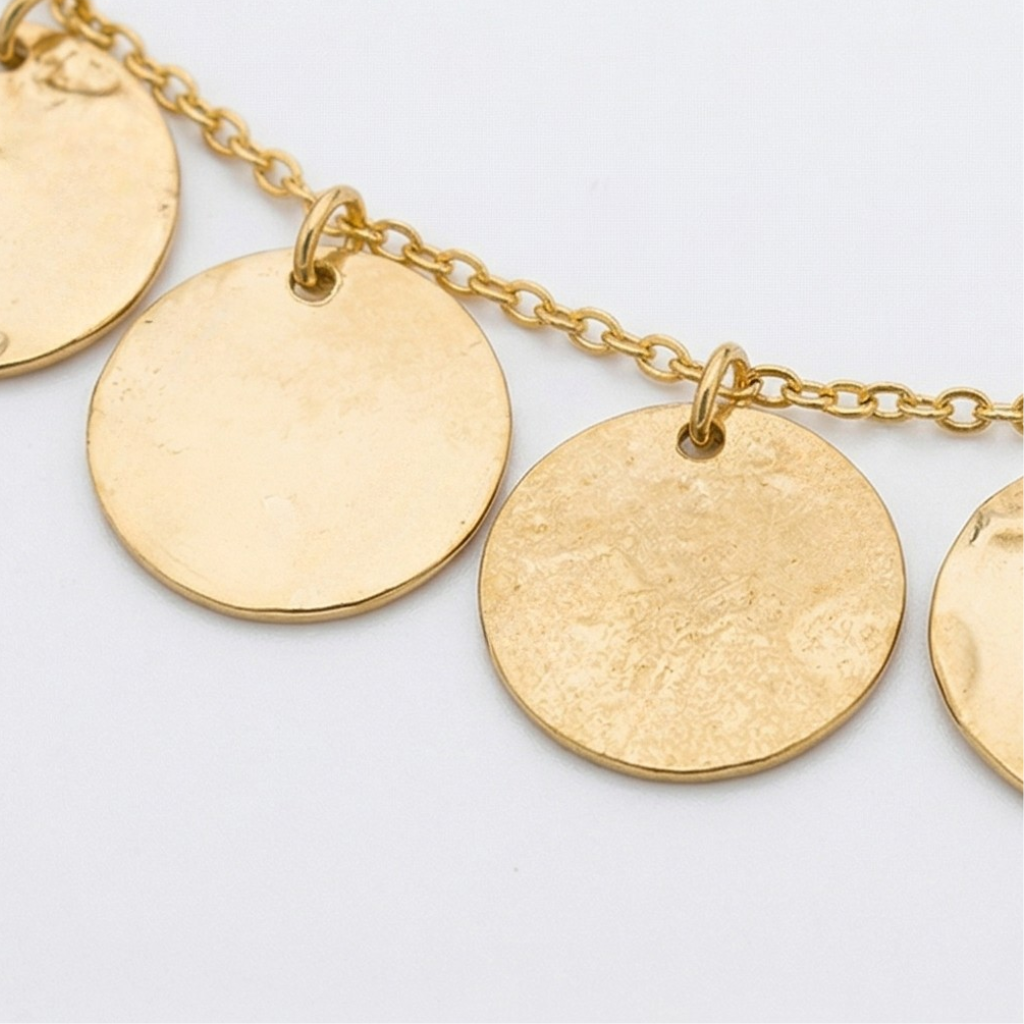 Colar Medalhas Aura Banhado a Ouro 18K