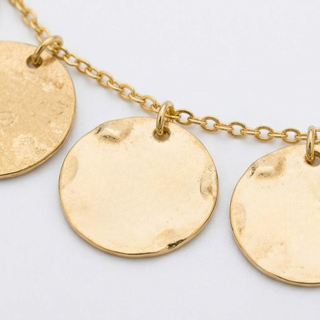 Colar Medalhas Aura Banhado a Ouro 18K