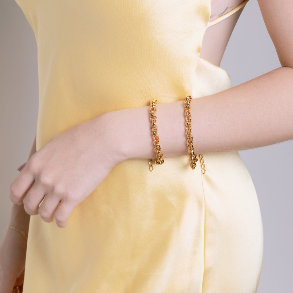 Pulseira Corrente Aura Banhada a Ouro 18K