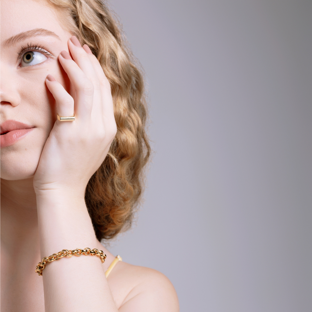 Pulseira Corrente Aura Banhada a Ouro 18K