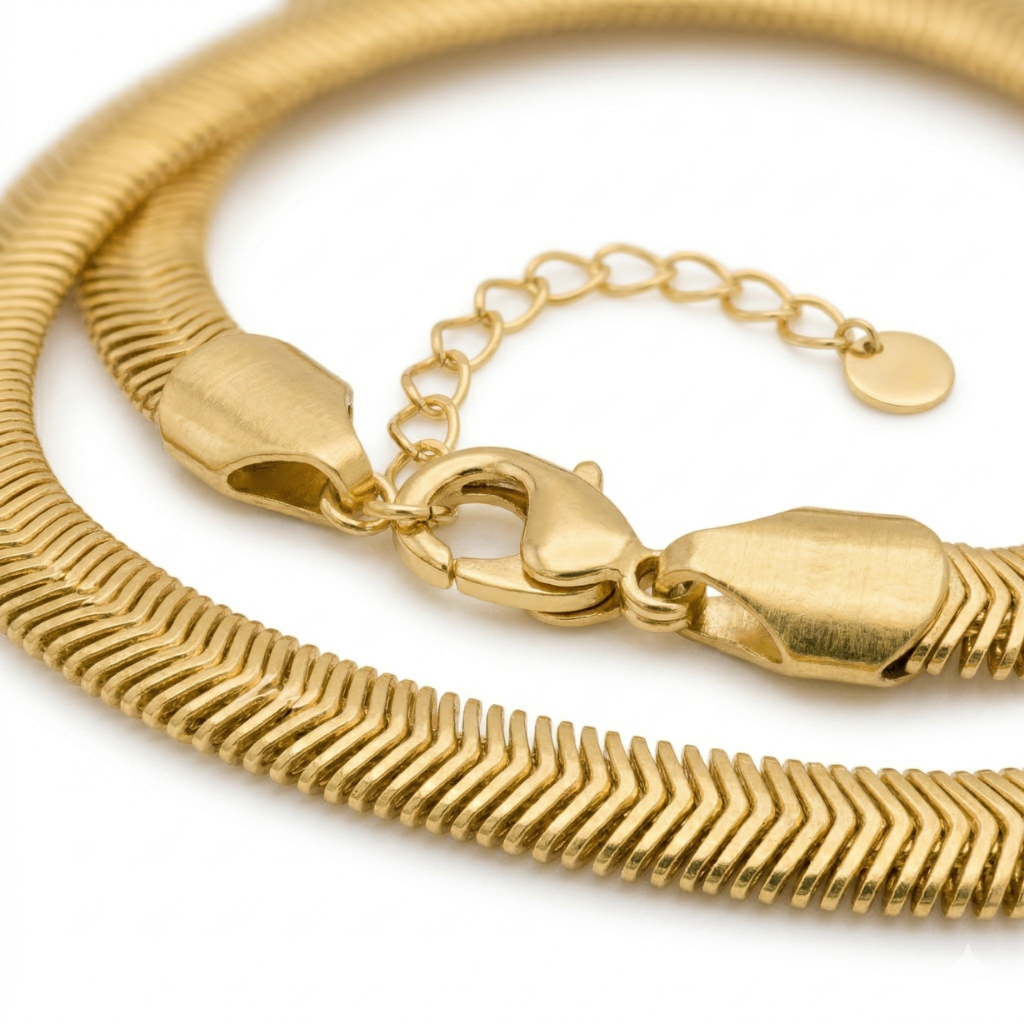 Pulseira de Malha Aura Banhada a Ouro 18K