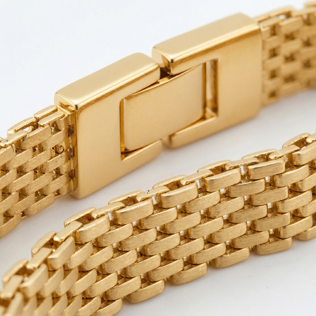 Pulseira Relógio Aura Banhado a Ouro 18K